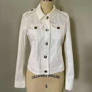 Brand New White House Black Market White Casual Jacket Size 0